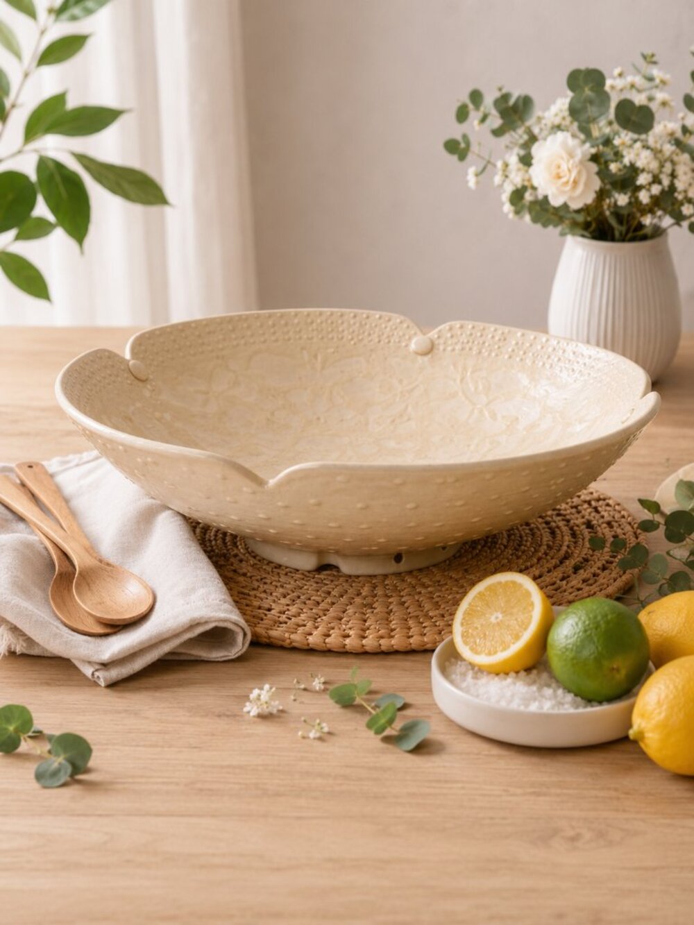 Liz Rodrigues California Art Pottery Bowl | 14” Studio Ceramic Centerpiece